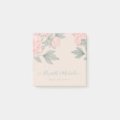 Post-it® Peach Peonies Sage Floral Budget Mariage (Devant)