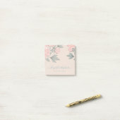 Post-it® Peach Peonies Sage Floral Budget Mariage (Sur un bureau)