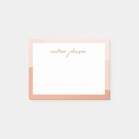 Post-it® Peach Pink Boho Waves Script moderne Monogramme (Devant)