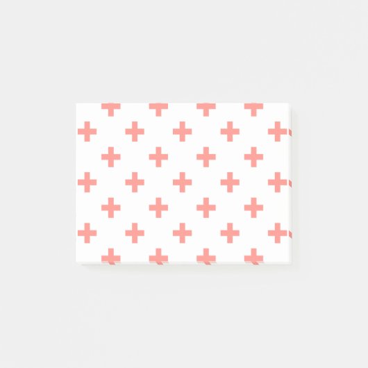 Post-it® Peach polka croise sur blanc (Devant)