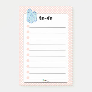 Post-it® Peach Polka Dot Blue Diamonds TO-DO
