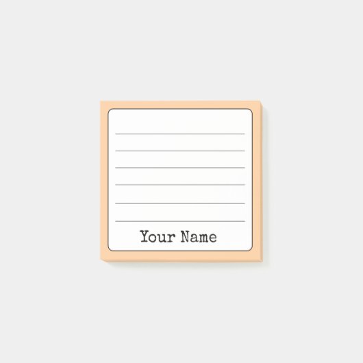 Post-it® Peach Retro Ajouter Votre Nom Linked (Devant)