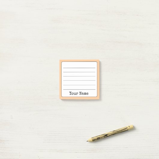 Post-it® Peach Retro Ajouter Votre Nom Linked (Sur un bureau)