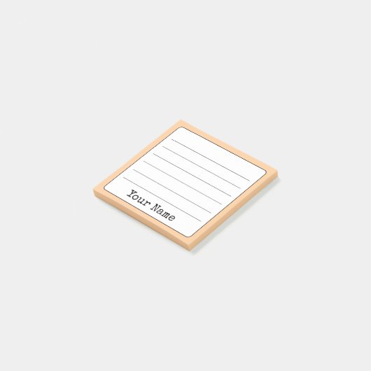 Post-it® Peach Retro Ajouter Votre Nom Linked (Incliné)