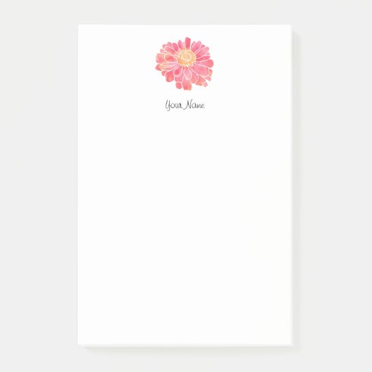 Post-it® Peach rose aquarelle Zinnia (Devant)