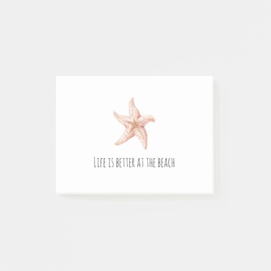 Post-it® Peach Starfish Better at Beach (Devant)