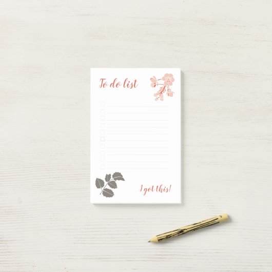 Post-it® Peachy Pink Oregon Grape Flower Notepad (Sur un bureau)
