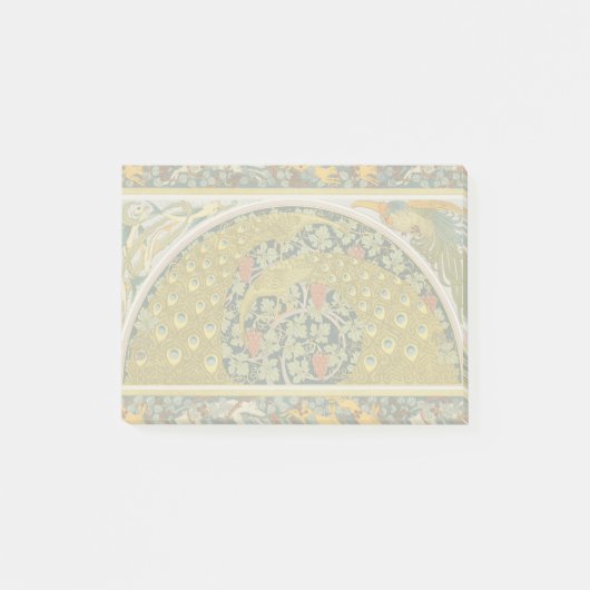 Post-it® Peacock Art Nouveau Style rond design complexe (Devant)