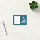 Post-it® Peacock blanc sur Turquoise Bold Design Art déco é (Bureau)