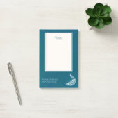 Post-it® Peacock blanc sur Turquoise Bold Design Art déco é (Bureau)
