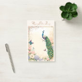 Post-it® Peacock bleu dans Pastel Flower Garden II (Bureau)