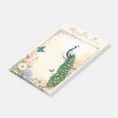 Post-it® Peacock bleu dans Pastel Flower Garden II (Incliné)