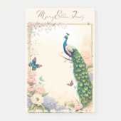 Post-it® Peacock bleu dans Pastel Flower Garden II (Devant)