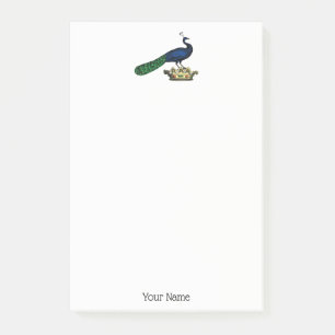 Post-it® Peacock héraldique Vintage stylisé sur Couronne C