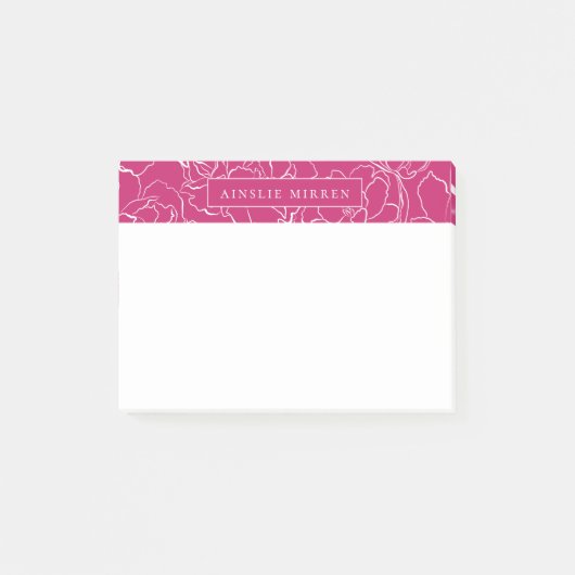 Post-it® Peacock rose Simply Floral Personnalisé (Devant)