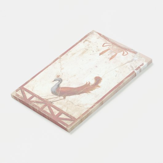 Post-it® Peacock sur Fresco Ancienne peinture romaine antiq (Incliné)