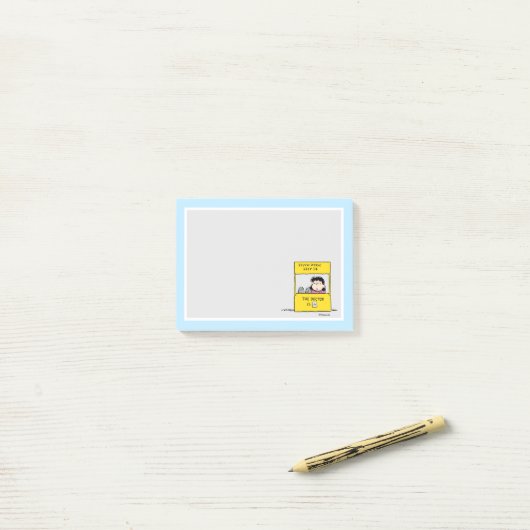 Post-it® Peanuts | Lucy & the Doctor Is In (Sur un bureau)