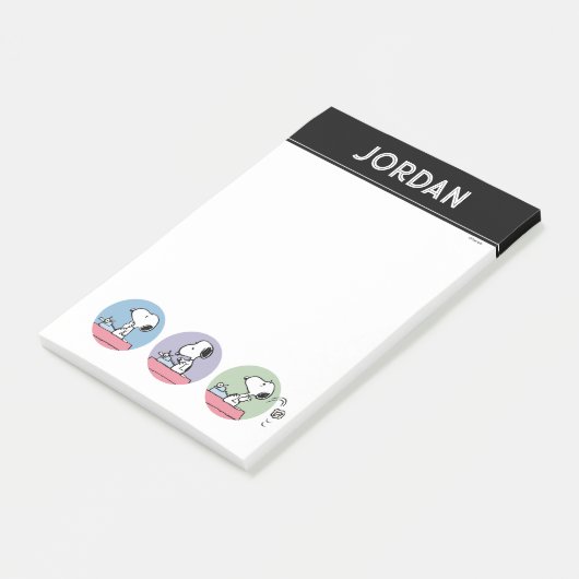 Post-it® Peanuts | Snoopy à la machine à écrire (Incliné)