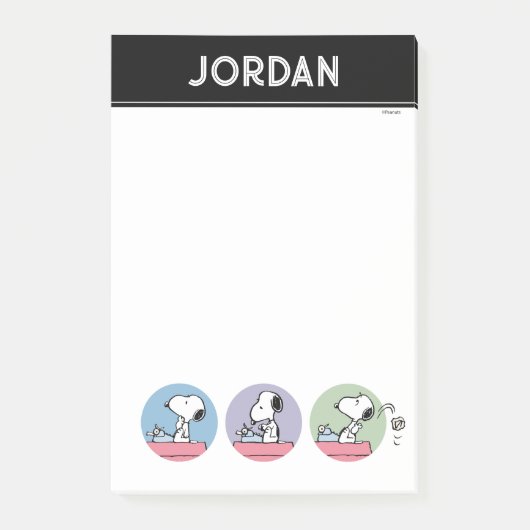 Post-it® Peanuts | Snoopy à la machine à écrire (Devant)