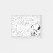Post-it® PEANUTS | Snoopy on Black White Comics (Devant)