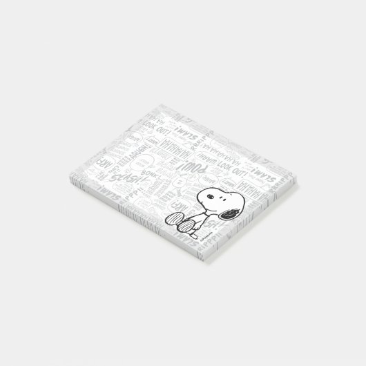 Post-it® PEANUTS | Snoopy on Black White Comics (Incliné)