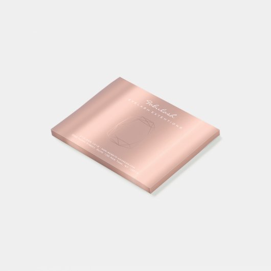 Post-it® Pearly Blush Rose Copper Logo Diamond Poligonal (Incliné)