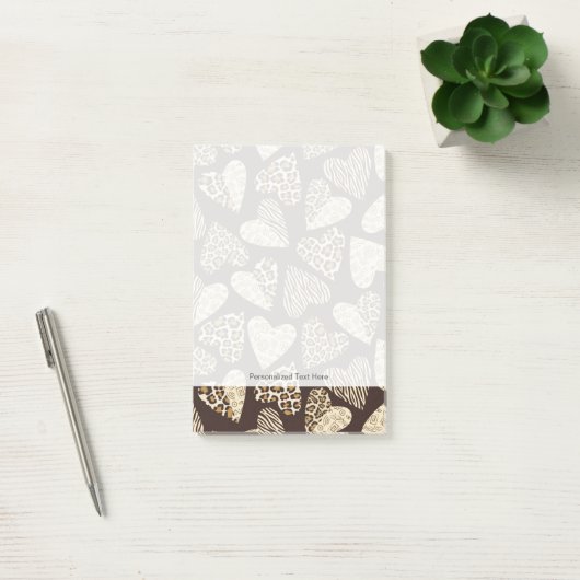 Post-it® Peau d'animal avec des coeurs (Bureau)