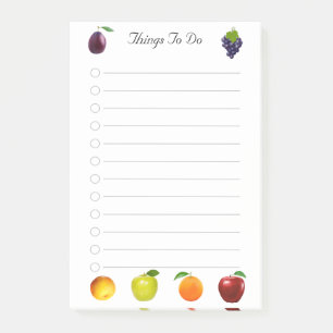 Post-it® Pêche, pomme et raisins Fruits Choses à faire
