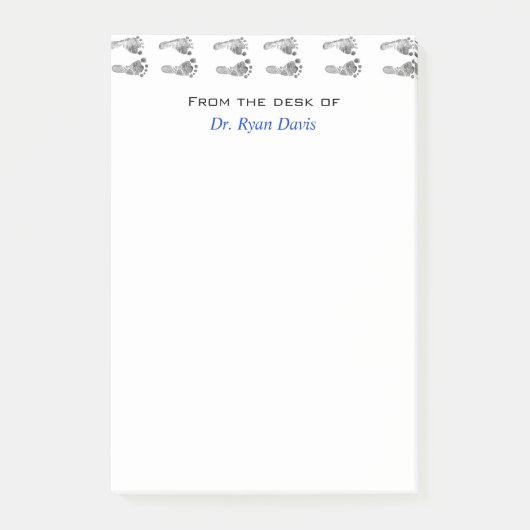 Post-it® Pédiatre mignon Imprimantes Pieds Bébé. (Devant)