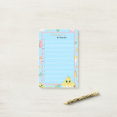 Post-it® Peekaboo Blue Baby Chick Notes (Sur un bureau)