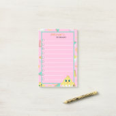 Post-it® Peekaboo Pink Baby Chick Notes (Sur un bureau)