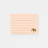 Post-it® Peint Brown Elephant Lined Post it Notes (Devant)