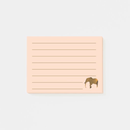 Post-it® Peint Brown Elephant Lined Post it Notes (Devant)