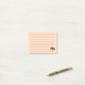 Post-it® Peint Brown Elephant Lined Post it Notes (Sur un bureau)