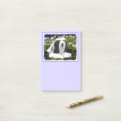 Post-it® Peinture à collie à poils - Joli art original de c (Sur un bureau)