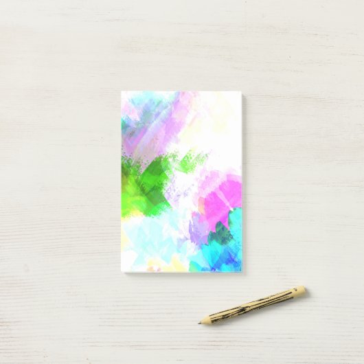 Post-it® peinture Abstraite à l'aquarelle (Sur un bureau)