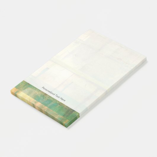 Post-it® Peinture Abstraite dorée turquoise et verte (Incliné)