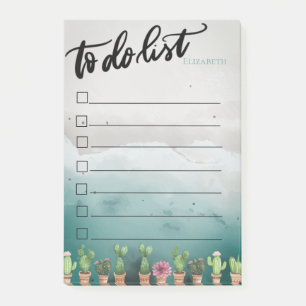 Post-it® Peinture aquarelle, Cactus Liste de choses à faire