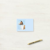 Post-it® Peinture Basenji - Belle Art Original (Sur un bureau)