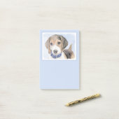 Post-it® Peinture Beagle - Art original du chien (Sur un bureau)