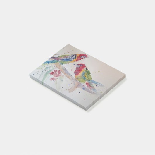 Post-it® Peinture d'aquarelle rouge Rosella Parrot (Incliné)