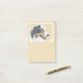 Post-it® Peinture de berger australien - Art original de ch (Sur un bureau)