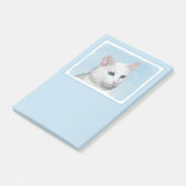 Post-it® Peinture de chat blanc - Cute Original Cat Art (Incliné)