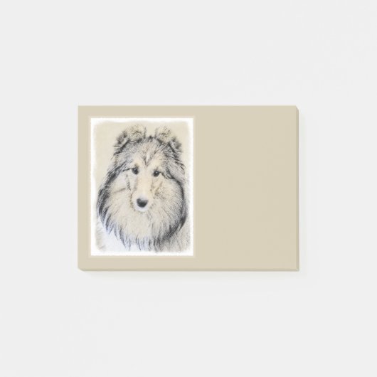 Post-it® Peinture de chien de berger de Shetland - art (Devant)