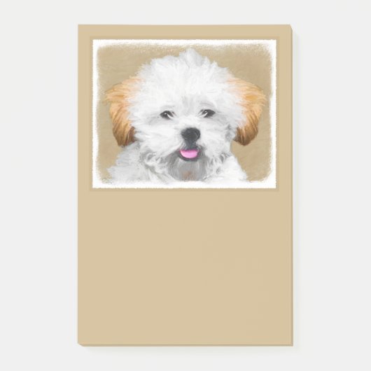 Post-it® Peinture de chiot de Lhasa Apso - art original (Devant)