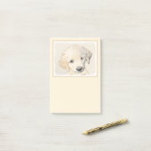 Post-it® Peinture de chiot d'or Retriever - Art de chien or (Sur un bureau)
