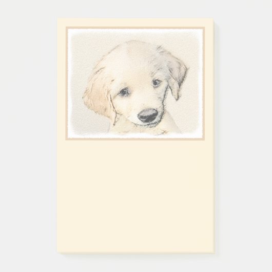 Post-it® Peinture de chiot d'or Retriever - Art de chien or (Devant)