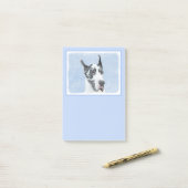 Post-it® Peinture de Great Dane (Harlequin) - Art original  (Sur un bureau)