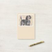 Post-it® Peinture de linge bluetick - mignon chien original (Sur un bureau)