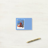 Post-it® Peinture de phare rouge - Art original (Sur un bureau)